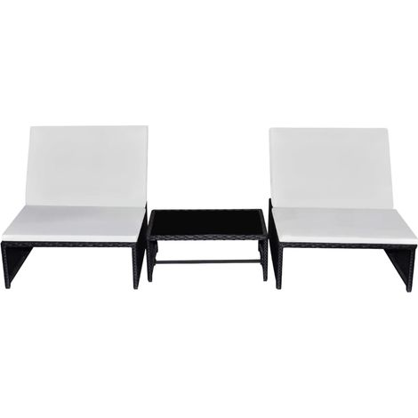 vidaXL Sedie da Giardino Reclinabili 2 pz con Tavolo in