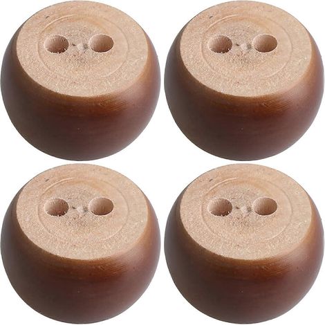 Braune runde Holzbeine (4 x 6,8 cm), Möbelbeine aus Holz, Möbelzubehör für Sofa und Couch, 4er-Pack