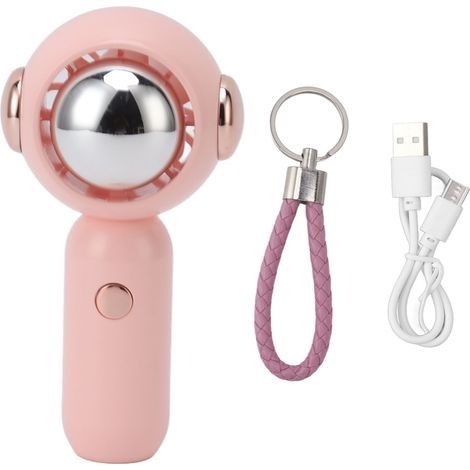Ventilateur portable en forme d'astronaute, mini-ventilateur USB, économie d'énergie, silencieux et léger, idéal pour les voyages (rose). (1/4)