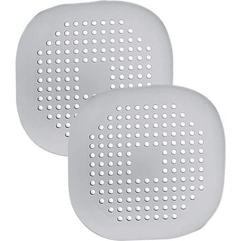 Silikon-Filterschutz, 2er-Pack, 14,5 x 14,5 cm, Silikonfilter, für Küchen- und Badezimmerspüle, Grau (1/5)