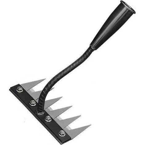 Rateau Jardin, Râteau De Désherbage avec des Gants, Rateau De Jardin en Acier Au Carbone,Outils De Râteau à Main, Outil Jardinage pour Désherbage Ameublissement du Sol Semis (6 Dents) (1/3)
