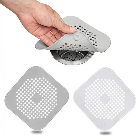 BEBUSINGOTO protectores de drenaje de silicona con ventosa para fregadero de cocina y baño, 14 x 14 cm (1/5)