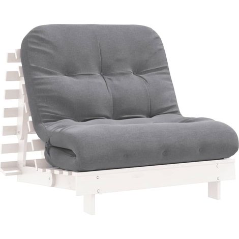 Futón sofá cama con colchón madera maciza blanco 90x206x11 cm vidaXL (1/5)