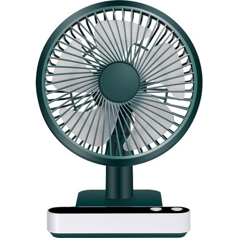 1 Ventilateur de bureau, 4 vitesses, affichage numérique, batterie haute capacité, silencieux, pour bureau et étudiants (1/5)