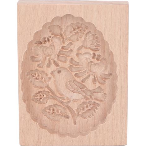 Moule à biscuits animaux en bois vif, tampon presse facile à démouler, motif mésange réaliste, ustensile de pâtisserie ludique (1/5)