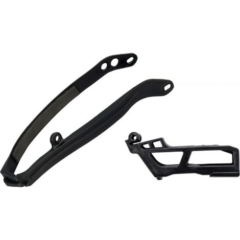 Kit de guías y deslizadores UFO para Yamaha YZF 450 23-25, YZF 250 24-25 Negro YA04898001 + YA04806001