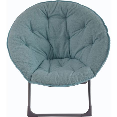 Chaise lune pliable douce en laine de mouton, portable, pour chambre, dortoir, appartement, espaces de détente, jardins et cours, bleu