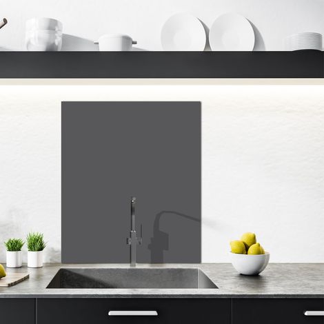 Crédence cuisine en aluminium - Pose autocollante gris foncé 60 x 70 Gris fonce (1/4)
