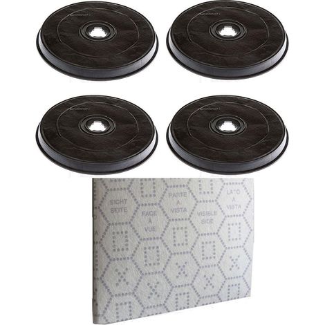 FABER 4 FILTRI CAPPA CARBONI ATTIVI + 1 PANNO SATURAZIONE H 2.6 Cm Ø 23.2 F 38 (1/2)