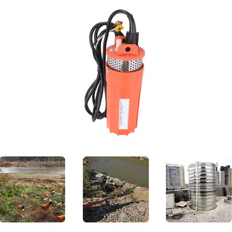 Pompe submersible à énergie solaire, pompe à eau de puits profond à haut débit CC 12 V, petite pompe de pompage de rivière extérieure alimentée par batterie. (1/5)