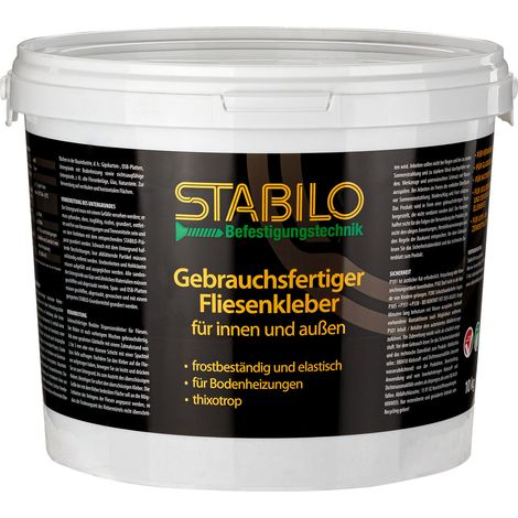 Stabilo Gebrauchsfertiger Fliesenkleber, 10 kg, Fertigkleber, Dispersionskleber
