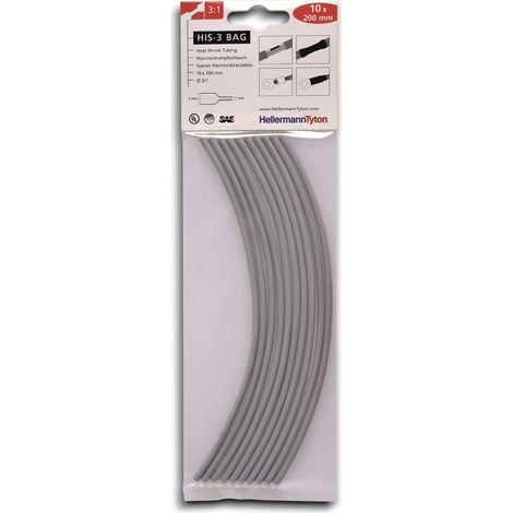 HellermannTyton 308-30313 Schrumpfschlauchsortiment Grau 3 mm 1 mm Schrumpfrate:3:1 10 St. (1/5)