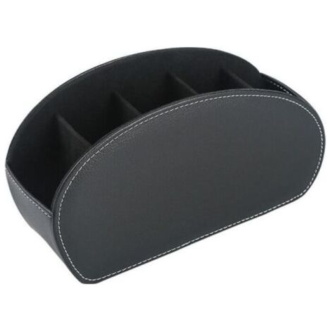 Pair Étui à télécommande en cuir, boîte de rangement multifonctionnelle à 5 compartiments, boîte de rangement pour télécommandes TV