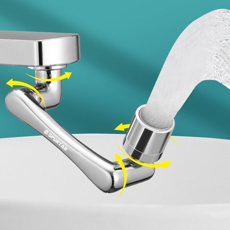 Rallonge Robinet Cuisine Salle de Bain Rotative Argent pour Robinet (1/5)