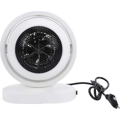 Electric space heater, small desk fan, hot air blower for bedroom, office, dorm room, white (1/5)