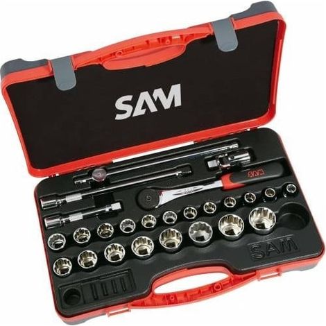 Coffret de 25 outils 1-2'' avec cliquet - 75-S25 - SAM OUTILLAGE
