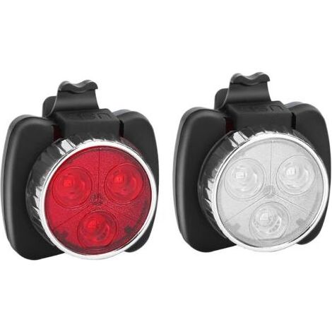 Litzee – Wiederaufladbare LED-Fahrradlampe (vorne & hinten) – 4 Leuchtmodi – Stoßfest und wasserdicht – Silikonhalterung für Mountainbiken und Camping (1/5)