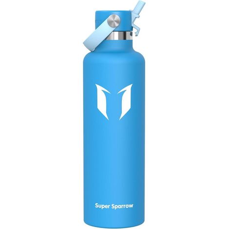 Trinkflasche Edelstahl Strohhalm BPAfrei 1000 ml C Himmelblau (1/5)