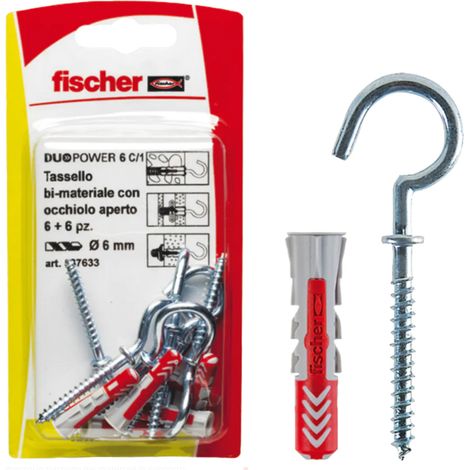 Tasselli DUOPOWER 6 C/3 K in blister con occhiolo chiuso (1/5)