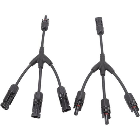 Jeffergarden Connecteurs Solaires de Branche en Y, 2 PièCes 1 à 3 SéParateurs de CâBles Solaires Connecteurs PV Adaptateur Parallèle Solaire 1000V DC (1/5)