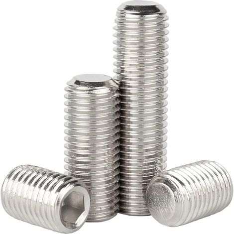 Vis de réglage à six pans creux en acier inoxydable 304, pointe plate, fixations autobloquantes