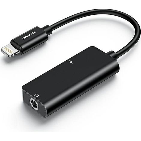 Adaptador Lightning Jack 35 AWEI CL121 2 en 1, color negro (1/4)