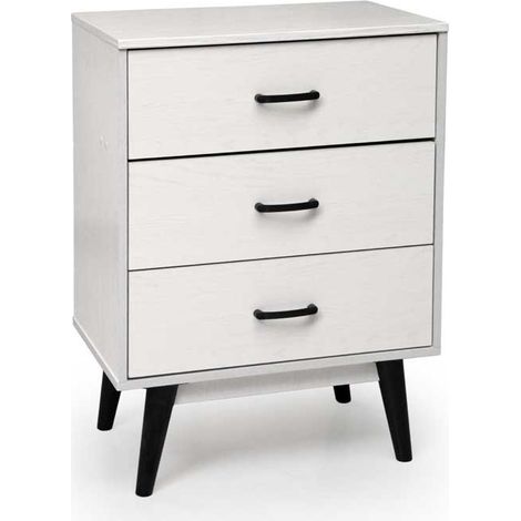Cassettiera Ares 3 cassetti bianco legno (1/2)
