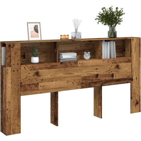 vidaXL Testiera Contenitore Legno Antico 200x18,5x102,5cm Truciolato