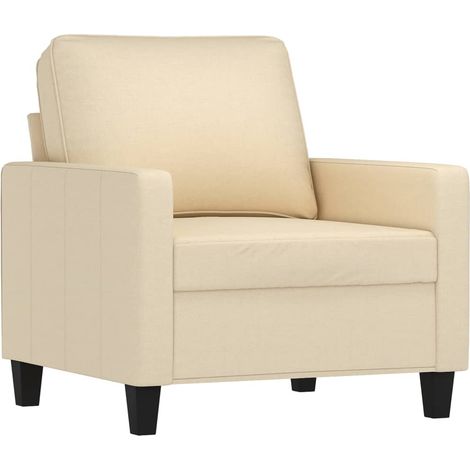 vidaXL Poltrona Crema 60 cm in Tessuto