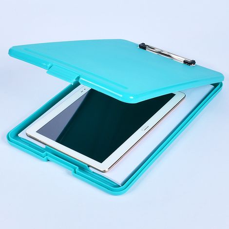Porte-bloc en plastique transparent pour rangement de documents Idéal pour l'école, la maison et le bureau(vert macaron) (1/5)