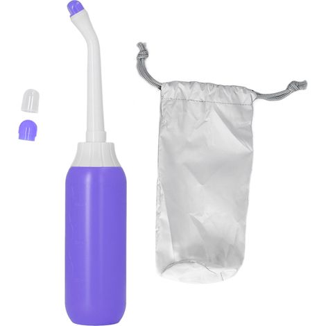 Bidon de toilette portable pour soins post-partum, avec embout extensible et jet réglable, idéal pour les nouvelles mamans, couleur violet. (1/5)