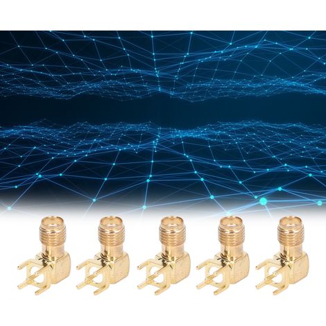 Connecteur RF SMA-KWE, support d'antenne SMAKWE à quatre broches coudé à 90 degrés, côté carte PCB, vendu par paquets de 10. (1/5)