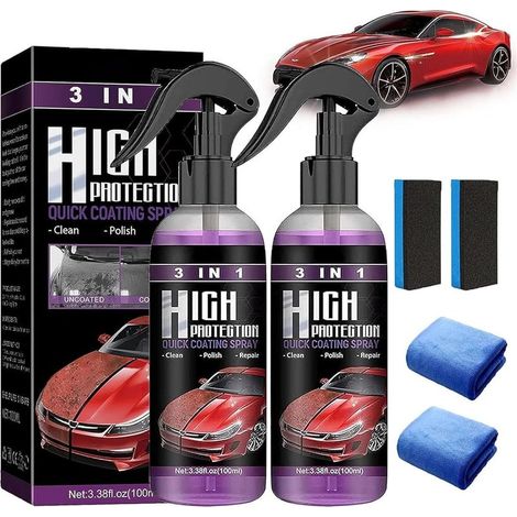 Spray de revêtement automobile 3 en 1 haute protection à application rapide, Spray de revêtement automobile 3 en 1, Spray de revêtement nano pour voiture, Spray nano anti-rayures pour voiture (1/5)