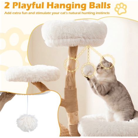 5-Tier White Cat Tree with Plush Perches & Jute Posts (1/5)