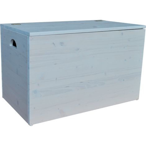 Cassapanca pouf contenitore in legno massello SHABBY CHIC cm 78 (1/5)