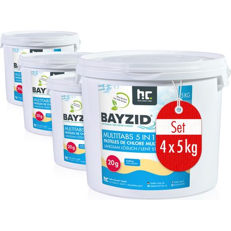 4x 5 kg BAYZID® Multitabs 20g 5in1 für Pools