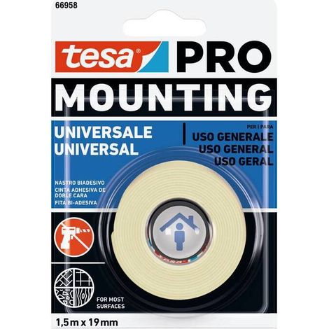 12 x NASTRO BIADESIVO TESA MOUNTING PRO UNIV 19MMX1,5M