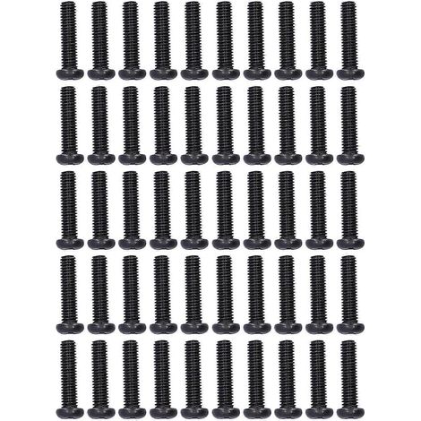 50 Stück DIN 7985 Stahl-Linsenkopf-Maschinenschrauben, vollgewindet, schwarz verzinkt, M3x12