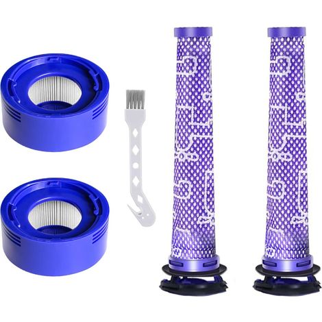 Paquete de 2 filtros Dyson V8 V7, prefiltro para aspiradora Dyson V7 V8 Animal Absolute, batería Motorhead, accesorios de repuesto, accesorios de filtro, 2 postfiltros HEPA, 2 prefiltros, 1 cepillo. (1/5)