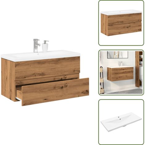 vidaXL Armoire lavabo avec bassin intégré chêne artisanal