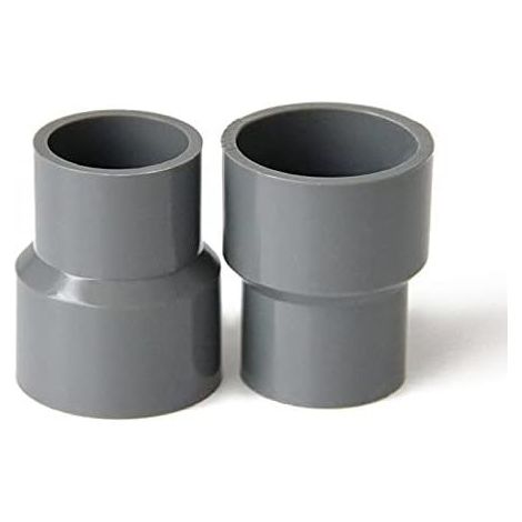 Raccord réducteur droit en PVC pour tuyaux d'alimentation en eau – Diamètre 40mm à 20mm – 2 connecteurs pour irrigation jardin (1/2)