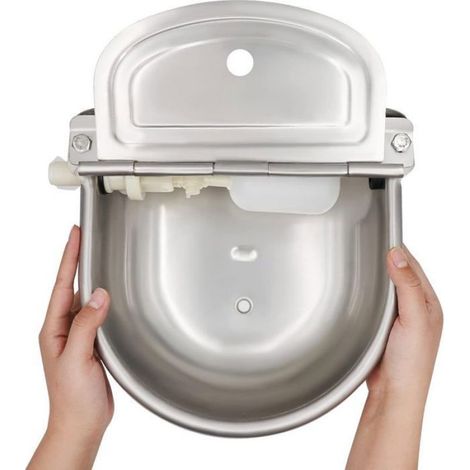 Abreuvoir Automatique - Acier Inoxydable 304 - Valve Flottante Réglable - Pour Chevaux Chiens Bovins - 27,6 x 25,4 x 12,9 cm - 1 Pièce (1/5)