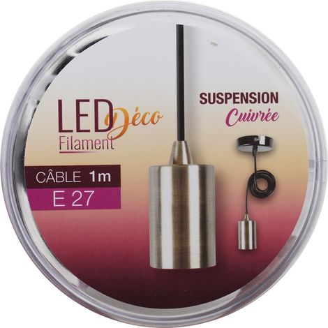 Expert-line - cobrizo suspensión de plata e27. 1 m de cable - 494789 - 3219514947894
