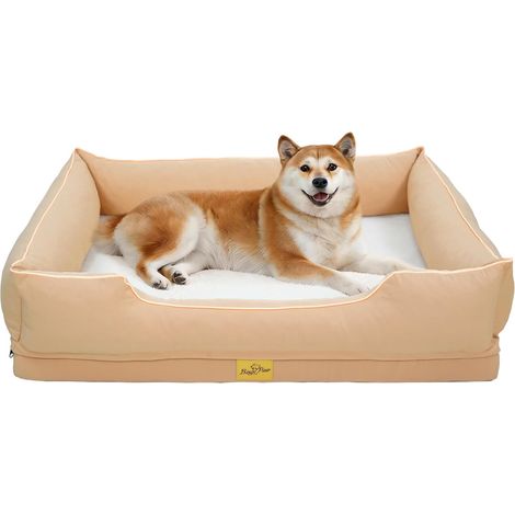 Cuccia per Cane Taglia Grande Letto per Cani Ortopedico Sfoderabile, Beige 94,5x67x19,5 cm