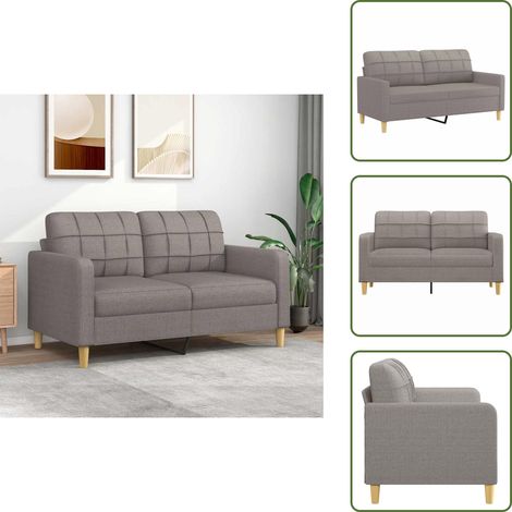 Canapé à 2 places Taupe 140 cm Tissu - Canapé Deux Places - Canapé Taupe - Canapé Tissu - Canapé Design Moderne - Canapé Confortable (1/5)