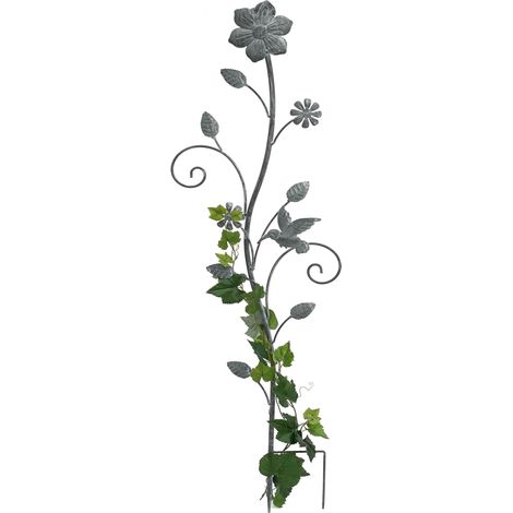 DanDiBo Rankhilfe mit Blumen Rankgitter aus Metall H-110 cm Kletterhilfe 96014 Ranke für Kletterpflanzen Vintage