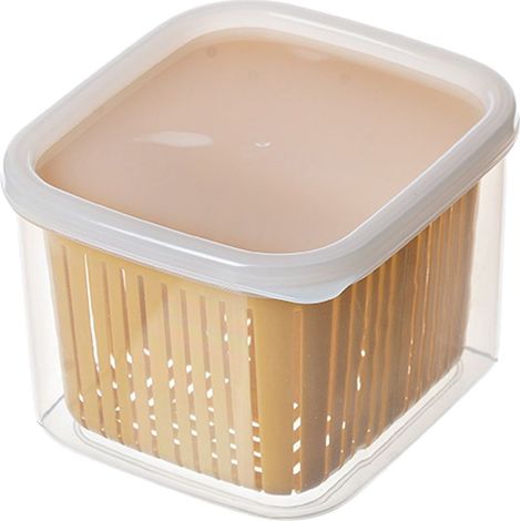 Boîte de Rangement Réfrigérateur 2 Compartiments pour Légumes, Oignons, Ail et Gingembre - Organisateur de Stockage Alimentaire (1/5)
