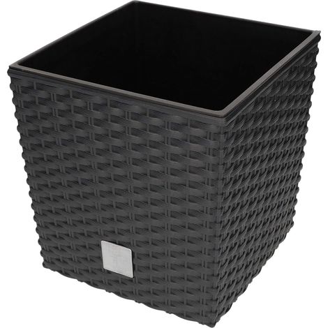 KOTARBAU Pot de Fleurs 200 mm Cache-Pot avec Pot Intérieur pour Culture de Plantes Anthracite (1/5)