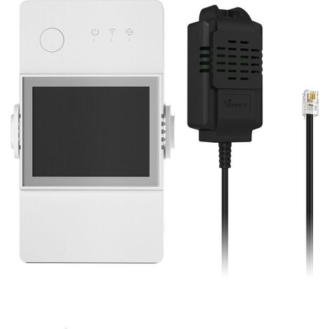 Interruttore intelligente Elite per il monitoraggio di temperatura e umidità, display LCD, interfaccia RJ11, kit sensore di temperatura e umidità THR316D+THS01 (1/5)