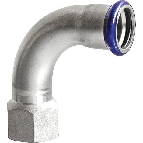 Raccord à sertir en acier inoxydable, contour M, coude de jonction 90° (fil. femelle/femelle) 28 mm x DN32 (1 1/4’’) (1/2)